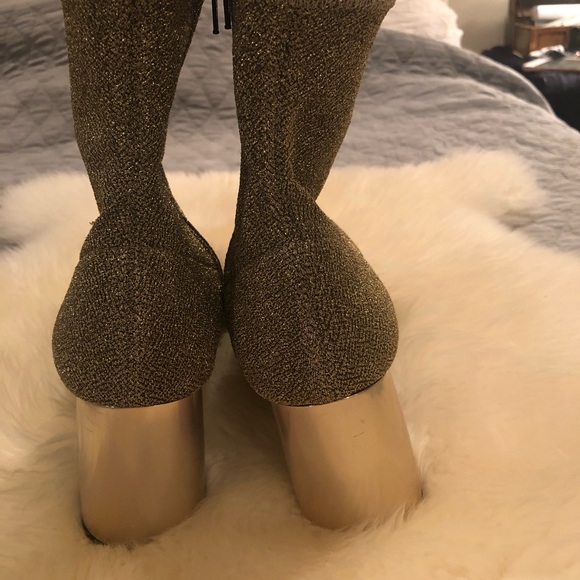 Barely worn Free People gold spectrum sock booties - Picture 3 of 6